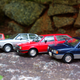 The squarey VW line. From left to right, VW Saveiro, VW Voyage, VW Parati (those two were exported to the US as the Fox and Fox Wagon) and VW Gol GTi